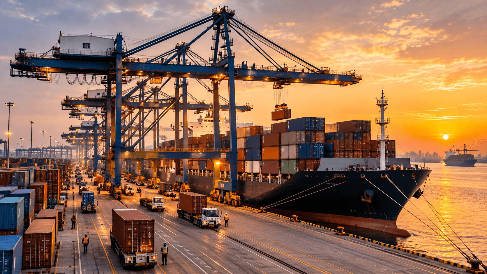 Indischer Containerhafen und Exportlogistik-Infrastruktur